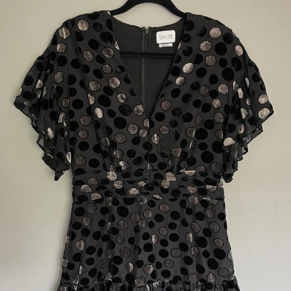 Mini Velvet M Dot V-neck Converts To Low Cut Deep Plunge Party Dress Holiday